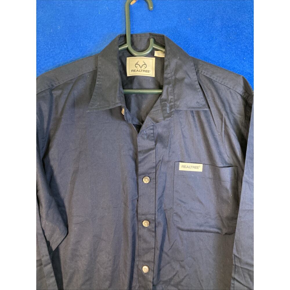Realtree Men's Large Blue Button Down Shirt Long Sleeve Outdoor Workwear NWOT - Picture 4 of 16